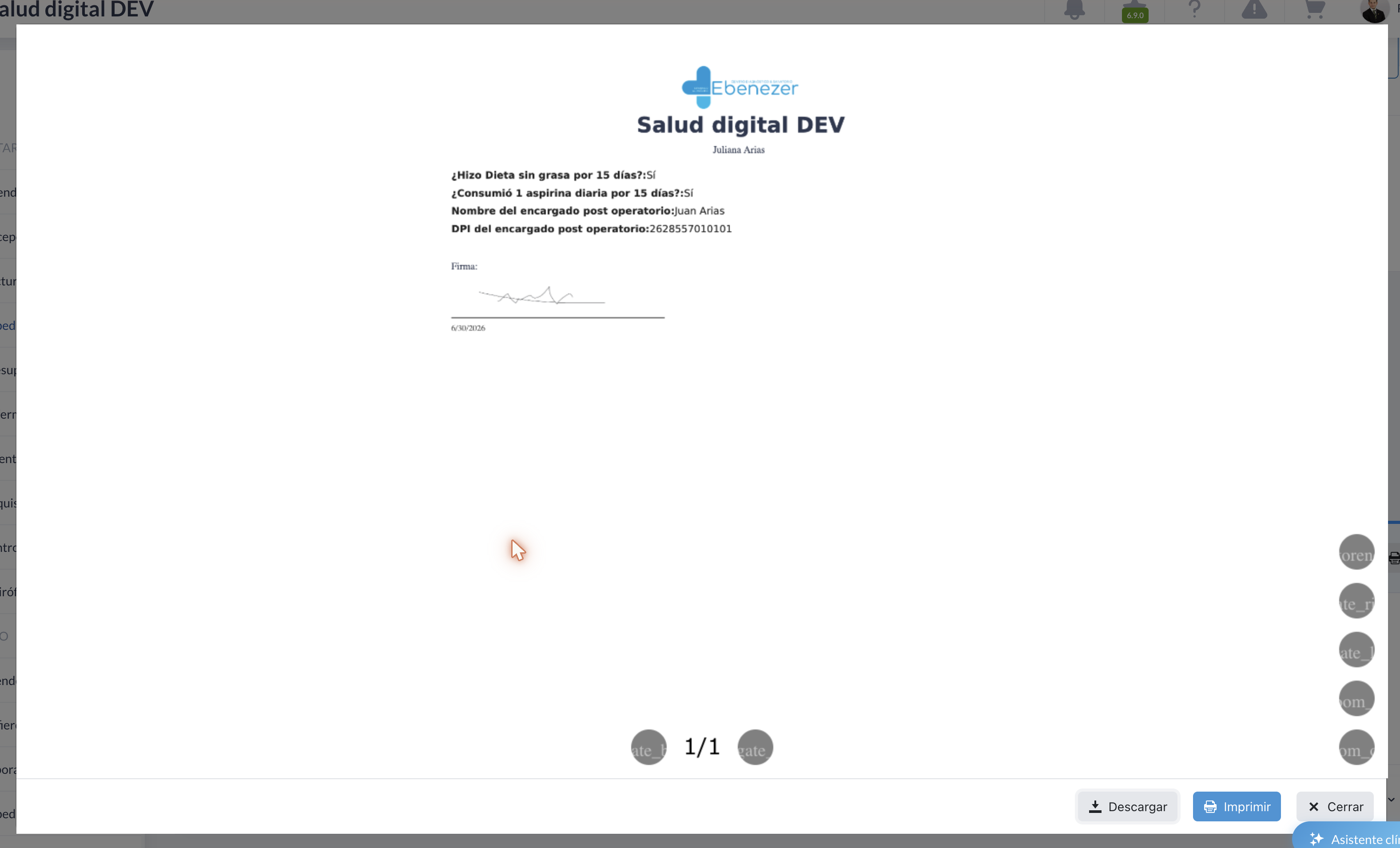 PDF del formulario firmado